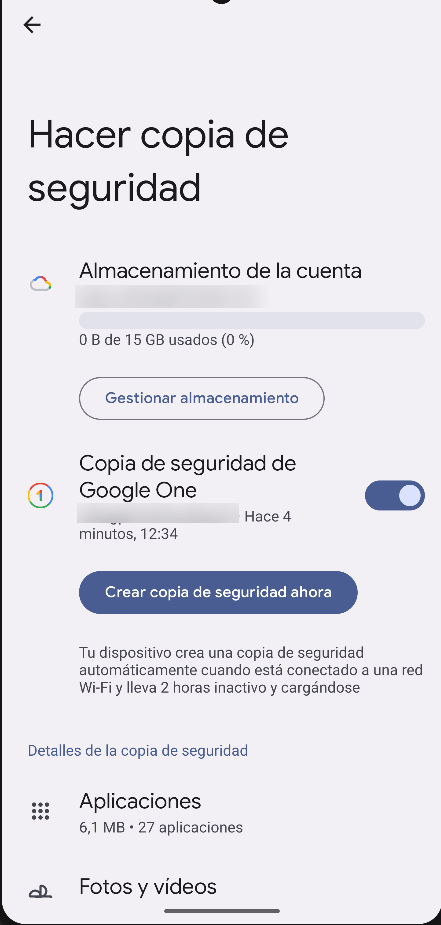 Hacer copia de seguridad en Android