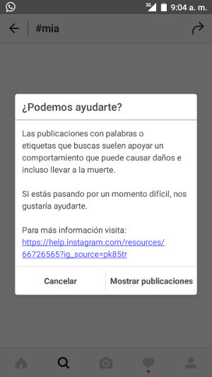 Mensaje de ayuda en las redes sociales