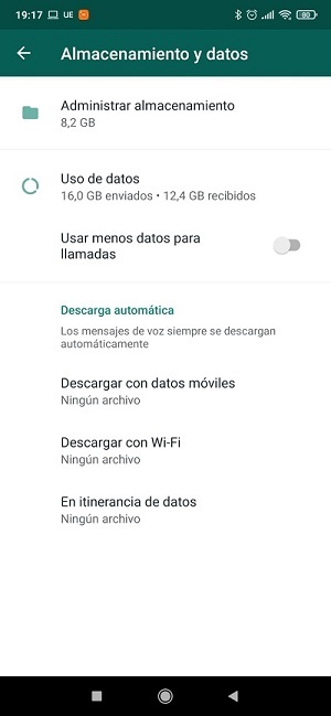 Almacenamiento y datos
