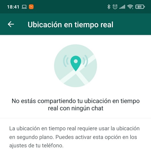 Ubicación en tiempo real en WhatsApp